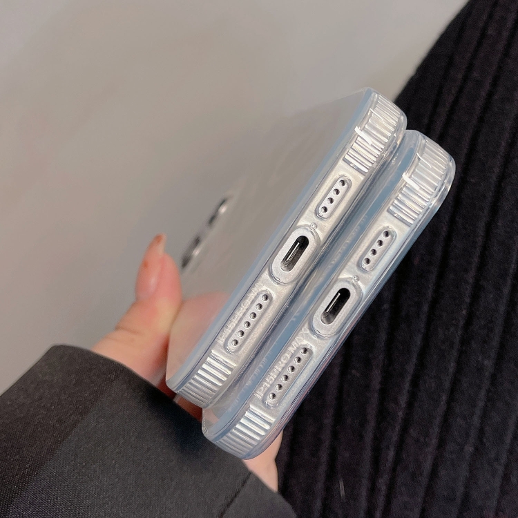 For iPhone 15 Pro Hot Silver Stamp Gradient Feather Acrylic Hybrid TPU Phone Case(Silver) For iPhone 15 Pro Hot Silver Stamp Gradient Feather Acrylic Hybrid TPU Phone Case(Silver)