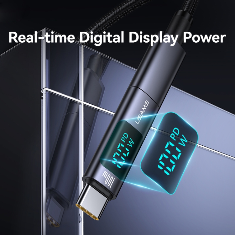 USAMS US-SJ682 AU18 PD100W USB-C / Type-C to USB-C / Type-C Aluminum Alloy Digital Display Adapter(Tarnish) USAMS US-SJ682 AU18 PD100W USB-C / Type-C to USB-C / Type-C Aluminum Alloy Digital Display Adapter(Tarnish)