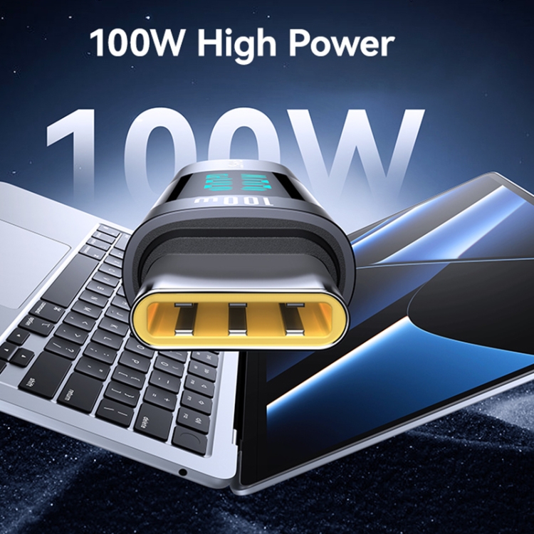 USAMS US-SJ682 AU18 PD100W USB-C / Type-C to USB-C / Type-C Aluminum Alloy Digital Display Adapter(Tarnish) USAMS US-SJ682 AU18 PD100W USB-C / Type-C to USB-C / Type-C Aluminum Alloy Digital Display Adapter(Tarnish)