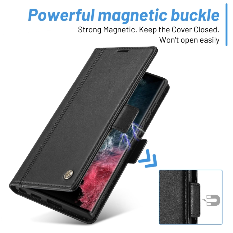 For Samsung Galaxy S24 Ultra LC.IMEEKE Skin-friendly Card Slots Leather Phone Case(Black) For Samsung Galaxy S24 Ultra LC.IMEEKE Skin-friendly Card Slots Leather Phone Case(Black)