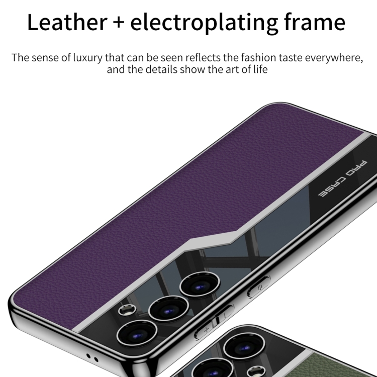 For Samsung Galaxy S24 5G GKK Plating TPU + Leather Supercar Full Coverage Phone Case(Purple)