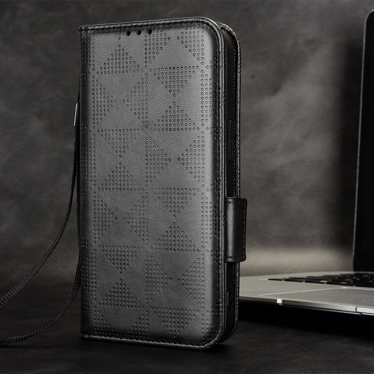 For Samsung Galaxy S24 Ultra 5G Symmetrical Triangle Leather Phone Case(Black) For Samsung Galaxy S24 Ultra 5G Symmetrical Triangle Leather Phone Case(Black)