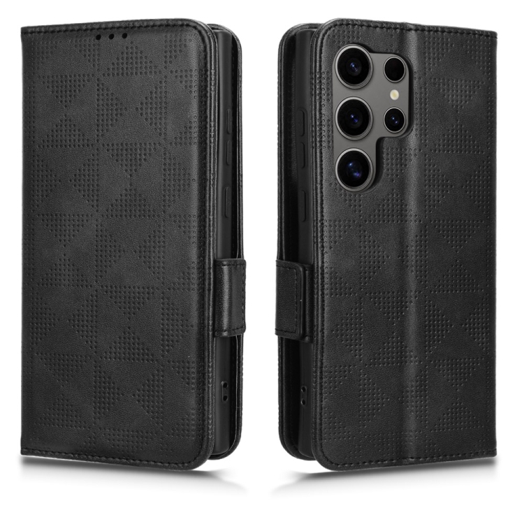 For Samsung Galaxy S24 Ultra 5G Symmetrical Triangle Leather Phone Case(Black) For Samsung Galaxy S24 Ultra 5G Symmetrical Triangle Leather Phone Case(Black)