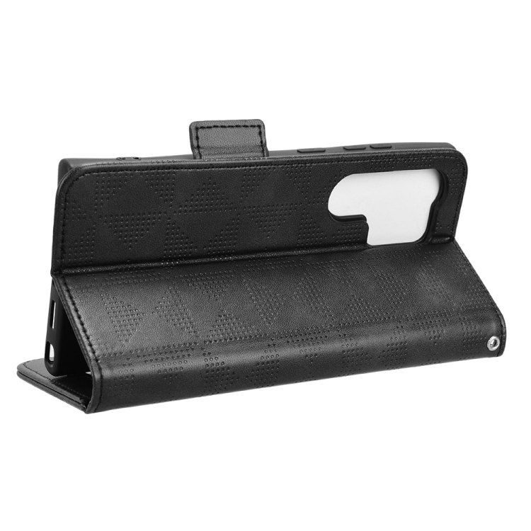 For Samsung Galaxy S24 Ultra 5G Symmetrical Triangle Leather Phone Case(Black) For Samsung Galaxy S24 Ultra 5G Symmetrical Triangle Leather Phone Case(Black)