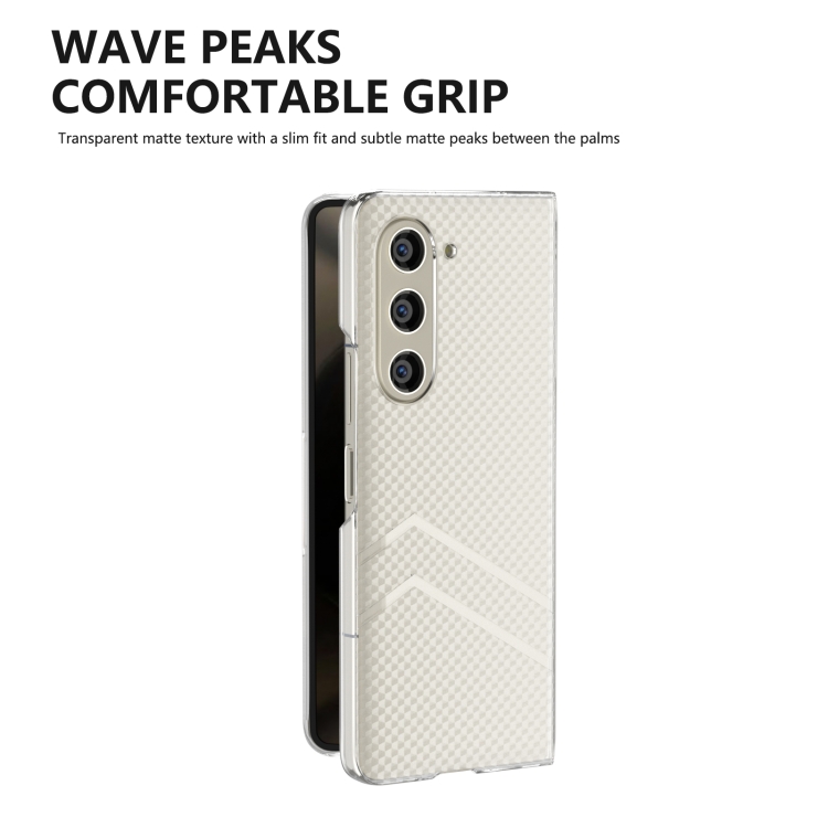 For Samsung Galaxy Z Fold5 5G Wave Pattern Transparent Frosted Phone Case