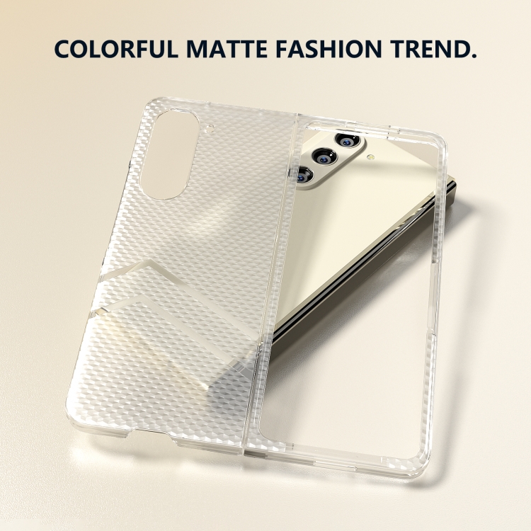 For Samsung Galaxy Z Fold5 5G Wave Pattern Transparent Frosted Phone Case