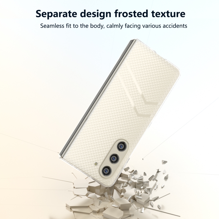 For Samsung Galaxy Z Fold5 5G Wave Pattern Transparent Frosted Phone Case