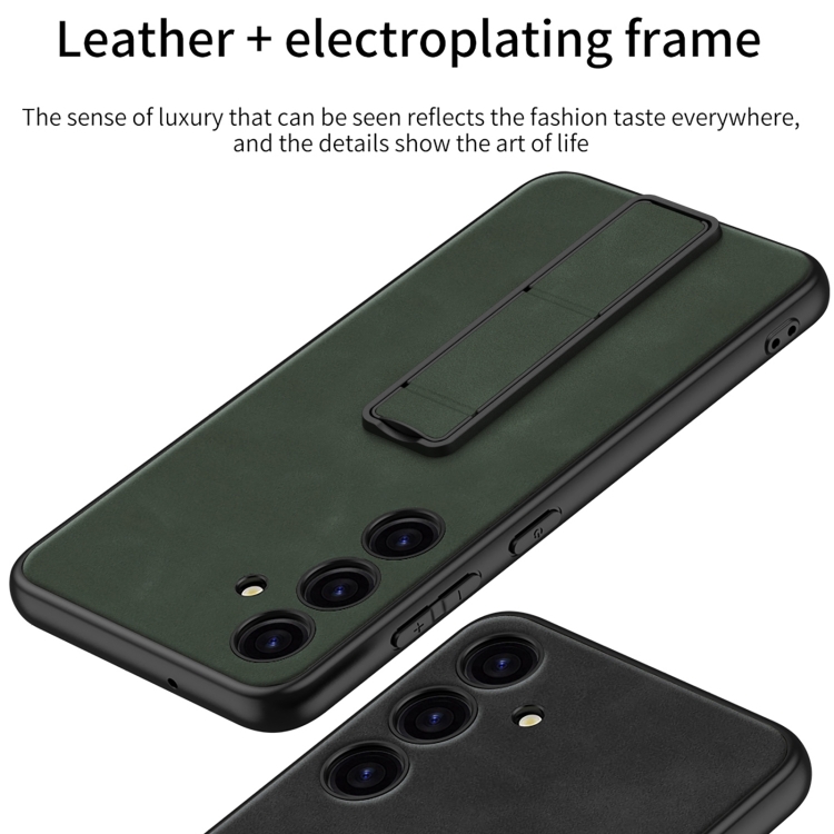 For Samsung Galaxy S24 5G GKK Skin Feel Frosted Leather Fold Holder Phone Case(Black) For Samsung Galaxy S24 5G GKK Skin Feel Frosted Leather Fold Holder Phone Case(Black)