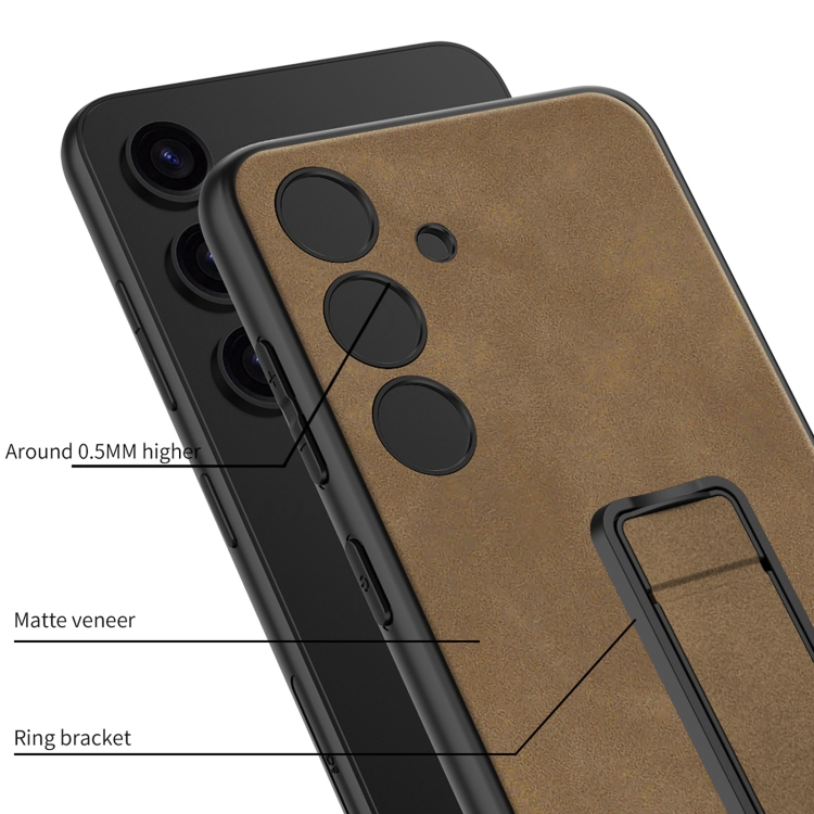 For Samsung Galaxy S24 5G GKK Skin Feel Frosted Leather Fold Holder Phone Case(Black) For Samsung Galaxy S24 5G GKK Skin Feel Frosted Leather Fold Holder Phone Case(Black)
