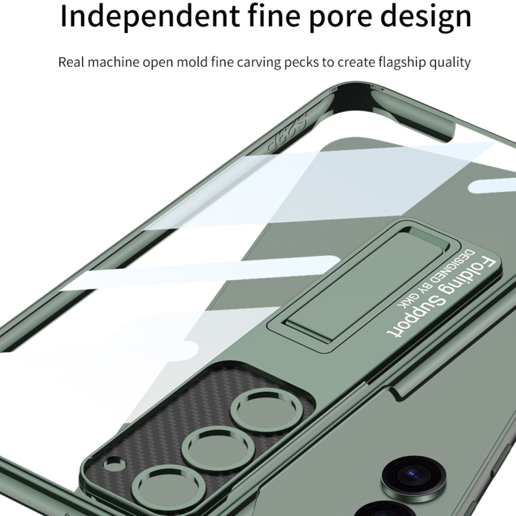 For Samsung Galaxy S24 5G GKK Electroplating Full Coverage Protective Phone Case with Holder(Green) For Samsung Galaxy S24 5G GKK Electroplating Full Coverage Protective Phone Case with Holder(Green)