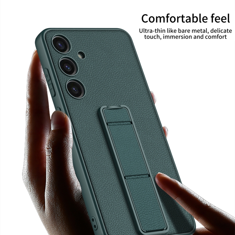 For Samsung Galaxy S24 5G GKK Skin Feel Leather Fold Holder Phone Case(Carbon Fiber Texture) For Samsung Galaxy S24 5G GKK Skin Feel Leather Fold Holder Phone Case(Carbon Fiber Texture)