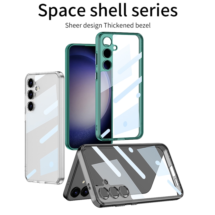 For Samsung Galaxy S24 5G GKK Space Frame Transparent PC + TPU Phone Case(Transparent Green) For Samsung Galaxy S24 5G GKK Space Frame Transparent PC + TPU Phone Case(Transparent Green)