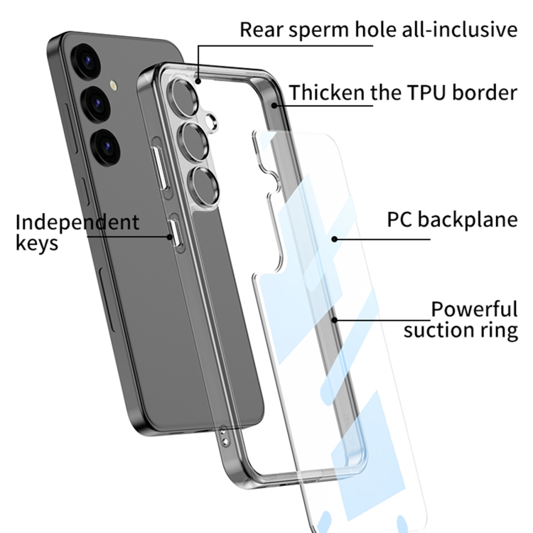 For Samsung Galaxy S24 5G GKK Space Frame Transparent PC + TPU Phone Case(Transparent Green) For Samsung Galaxy S24 5G GKK Space Frame Transparent PC + TPU Phone Case(Transparent Green)