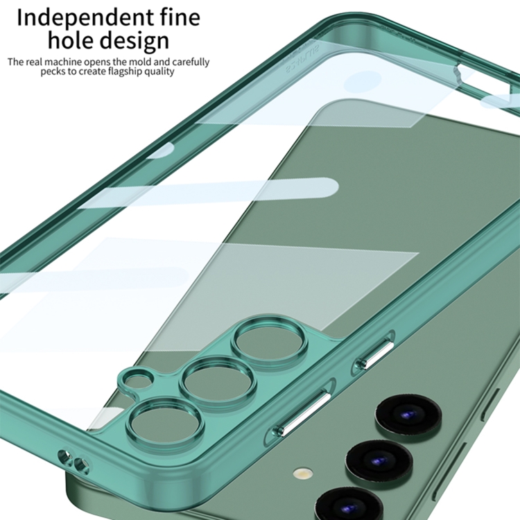 For Samsung Galaxy S24 5G GKK Space Frame Transparent PC + TPU Phone Case(Transparent Green) For Samsung Galaxy S24 5G GKK Space Frame Transparent PC + TPU Phone Case(Transparent Green)