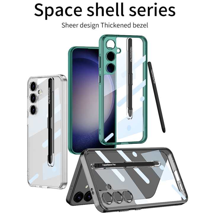 For Samsung Galaxy S24 5G GKK Space Frame Transparent PC + TPU Phone Case with Pen(Transparent Black) For Samsung Galaxy S24 5G GKK Space Frame Transparent PC + TPU Phone Case with Pen(Transparent Black)