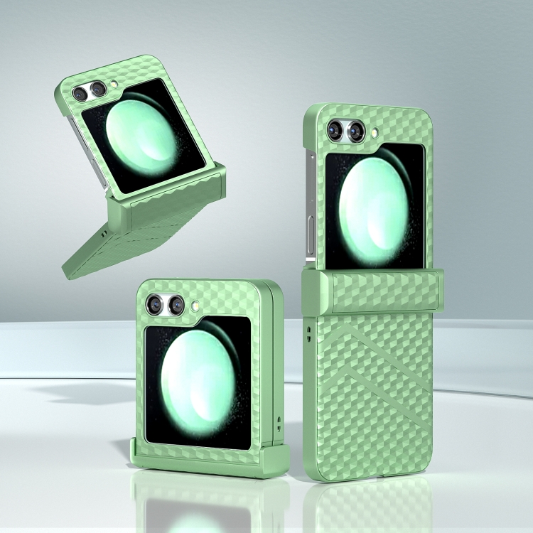 For Samsung Galaxy Z Flip5 5G 3 in 1 Wave Pattern Matte PC Phone Case with Hinge(Light Green) For Samsung Galaxy Z Flip5 5G 3 in 1 Wave Pattern Matte PC Phone Case with Hinge(Light Green)