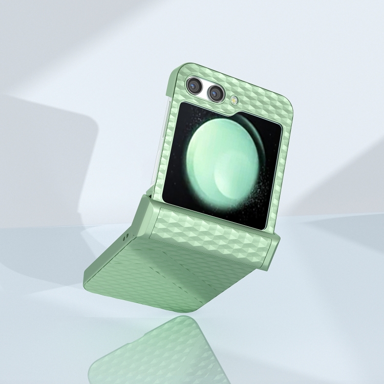 For Samsung Galaxy Z Flip5 5G 3 in 1 Wave Pattern Matte PC Phone Case with Hinge(Light Green) For Samsung Galaxy Z Flip5 5G 3 in 1 Wave Pattern Matte PC Phone Case with Hinge(Light Green)