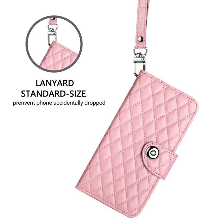 Custodia Portafoglio Per Motorola Edge 60 – Con Blocco RFID, Chiusura Lampo, Cinturino Da Polso E Supporto Per Film, Colore Rosa, Ricarica Wireless Compatibile