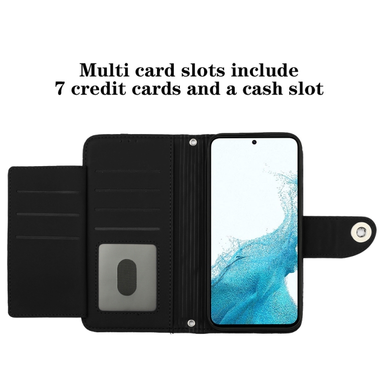 For Samsung Galaxy S22 5G Rhombic Texture Flip Leather Phone Case with Lanyard(Black) For Samsung Galaxy S22 5G Rhombic Texture Flip Leather Phone Case with Lanyard(Black)