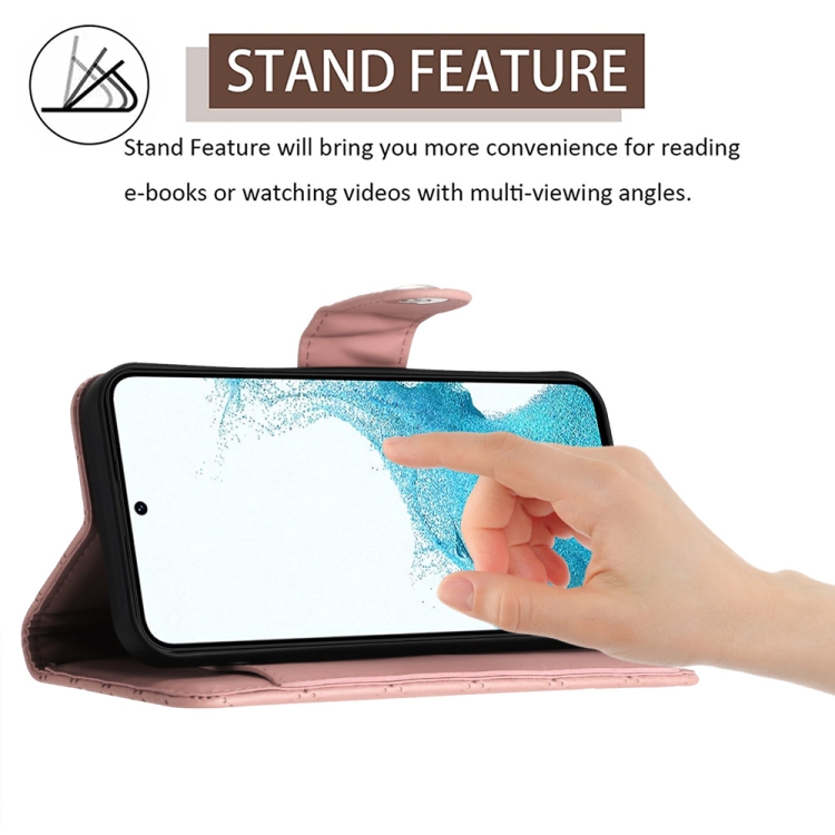 For Samsung Galaxy S23+ 5G Rhombic Texture Flip Leather Phone Case with Lanyard(Coral Pink) For Samsung Galaxy S23+ 5G Rhombic Texture Flip Leather Phone Case with Lanyard(Coral Pink)