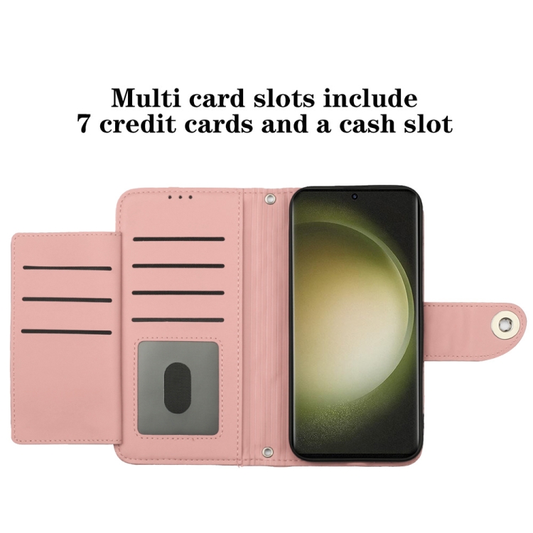 For Samsung Galaxy S23 Ultra 5G Rhombic Texture Flip Leather Phone Case with Lanyard(Coral Pink) For Samsung Galaxy S23 Ultra 5G Rhombic Texture Flip Leather Phone Case with Lanyard(Coral Pink)
