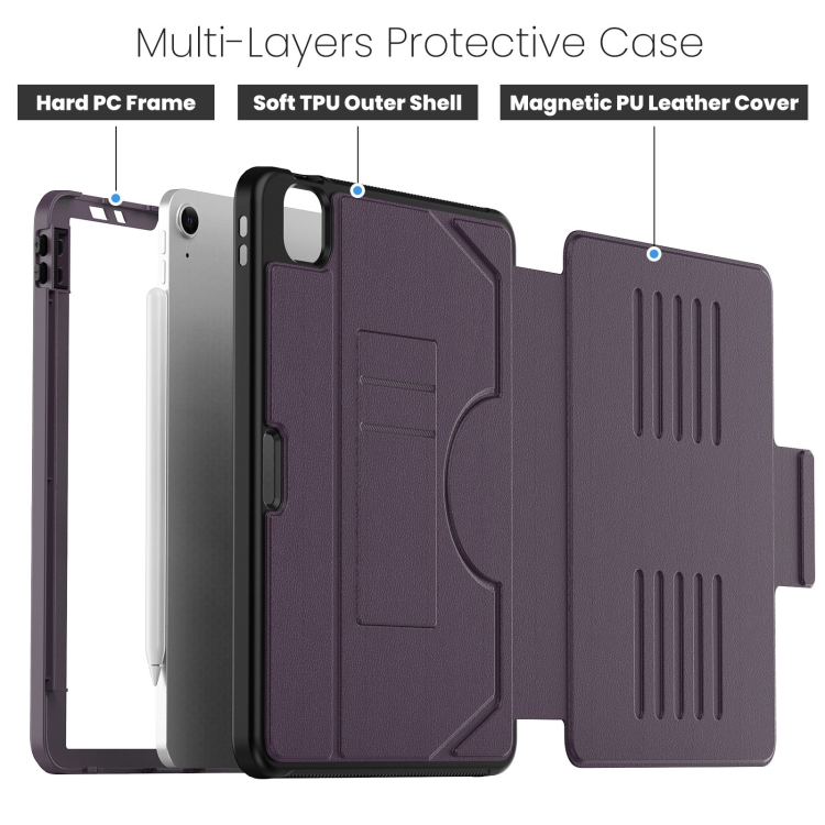 For iPad Pro 11 2022 / Air 10.9 2022 Notebook Magnetic Leather Tablet Case(Purple) For iPad Pro 11 2022 / Air 10.9 2022 Notebook Magnetic Leather Tablet Case(Purple)