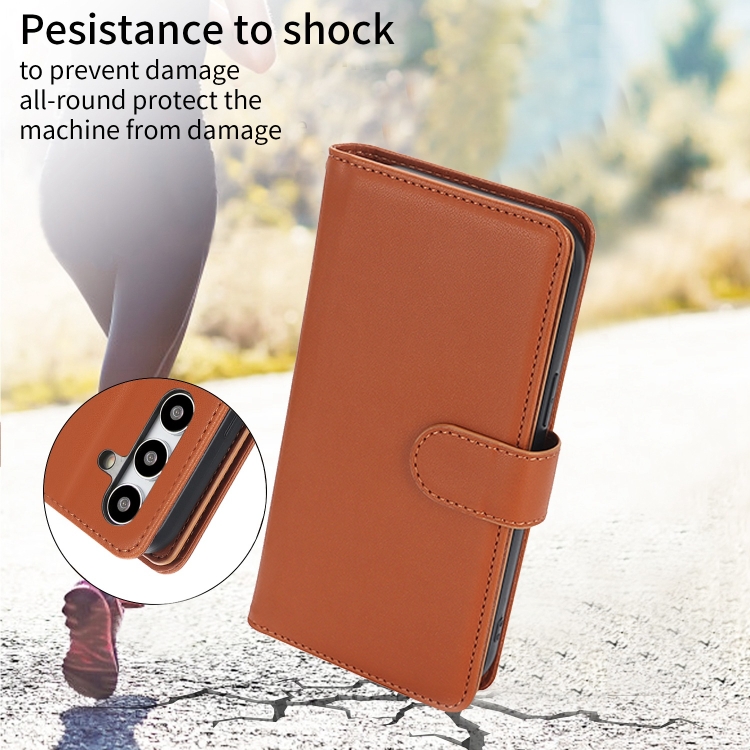For Samsung Galaxy S24+ / S25+ 5G Multi-Card Wallet RFID Leather Phone Case(Brown) For Samsung Galaxy S24+ / S25+ 5G Multi-Card Wallet RFID Leather Phone Case(Brown)