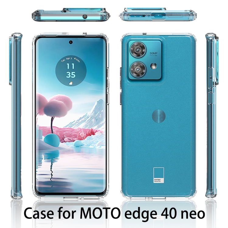Motorola Edge 40 Neo 傷防止アクリル TPU 電話ケース (透明)