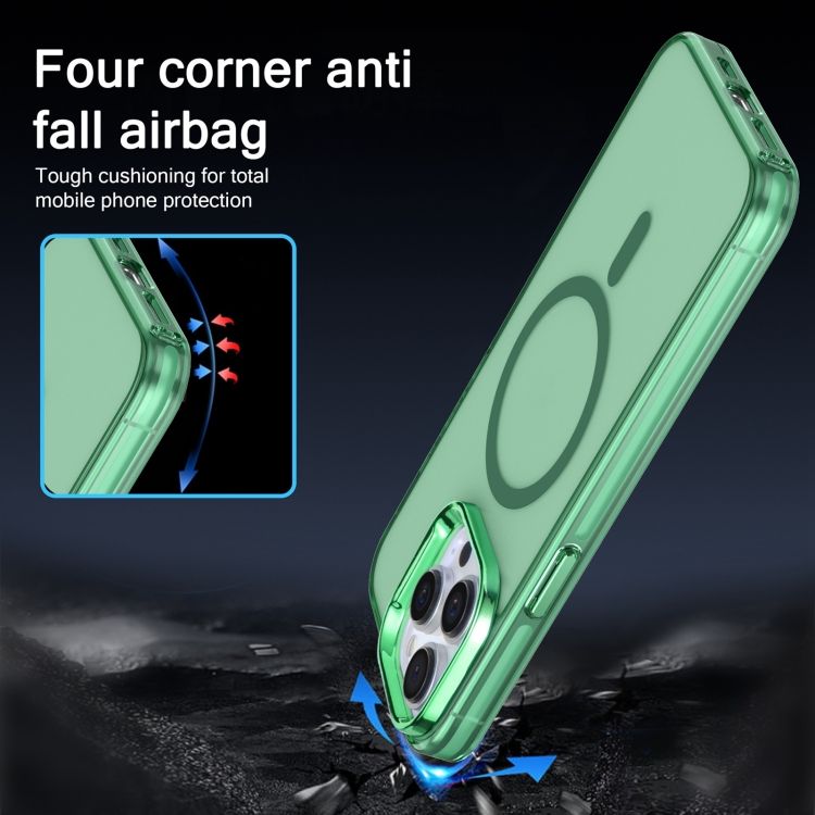 For iPhone 15 Pro Electroplated IMD Magsafe PC Hybrid TPU Phone Case(Green) For iPhone 15 Pro Electroplated IMD Magsafe PC Hybrid TPU Phone Case(Green)
