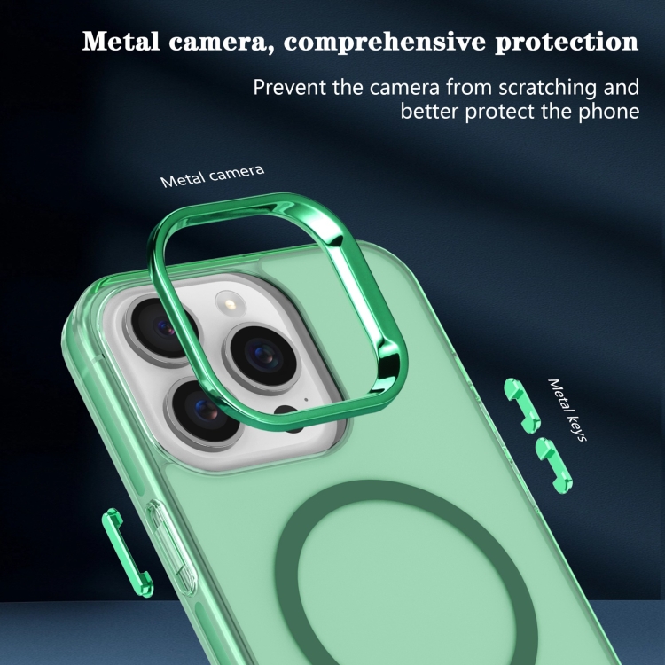 For iPhone 15 Pro Electroplated IMD Magsafe PC Hybrid TPU Phone Case(Green) For iPhone 15 Pro Electroplated IMD Magsafe PC Hybrid TPU Phone Case(Green)