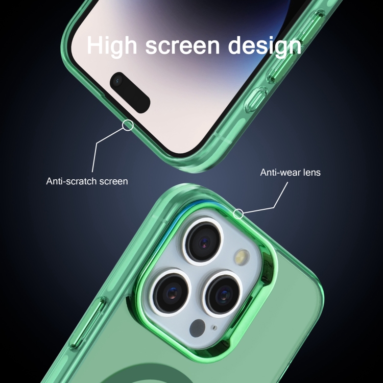 For iPhone 15 Pro Electroplated IMD Magsafe PC Hybrid TPU Phone Case(Green) For iPhone 15 Pro Electroplated IMD Magsafe PC Hybrid TPU Phone Case(Green)