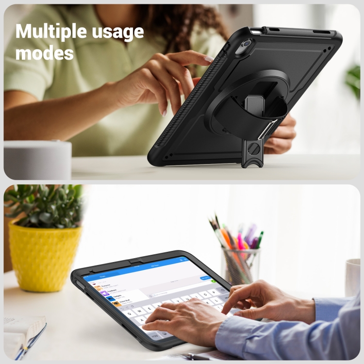 For iPad 10th Gen 10.9 2022 Honeycomb Hand Grip Turntable Stand Tablet Case(Black) For iPad 10th Gen 10.9 2022 Honeycomb Hand Grip Turntable Stand Tablet Case(Black)