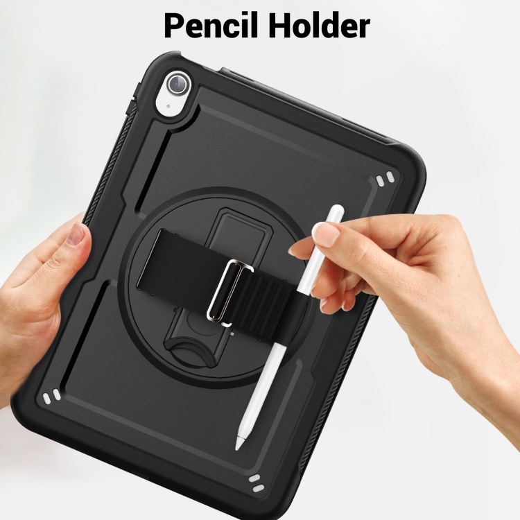 For iPad 10th Gen 10.9 2022 Honeycomb Hand Grip Turntable Stand Tablet Case(Black) For iPad 10th Gen 10.9 2022 Honeycomb Hand Grip Turntable Stand Tablet Case(Black)