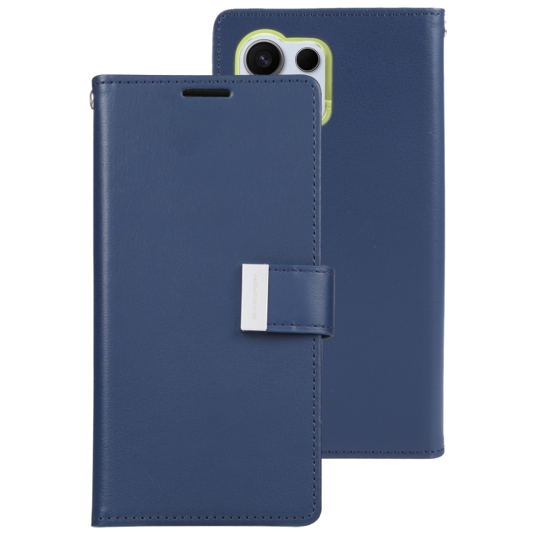 For Samsung Galaxy S24 Ultra 5G GOOSPERY RICH DIARY Crazy Horse Texture Leather Phone Case(Blue) For Samsung Galaxy S24 Ultra 5G GOOSPERY RICH DIARY Crazy Horse Texture Leather Phone Case(Blue)