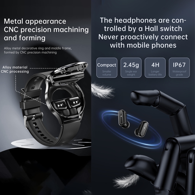 Auriculares X10 Reloj inteligente Pulsera impermeable de 1,39 pulgadas, compatible con llamadas Bluetooth / NFC / frecuencia cardíaca (negro) - B3