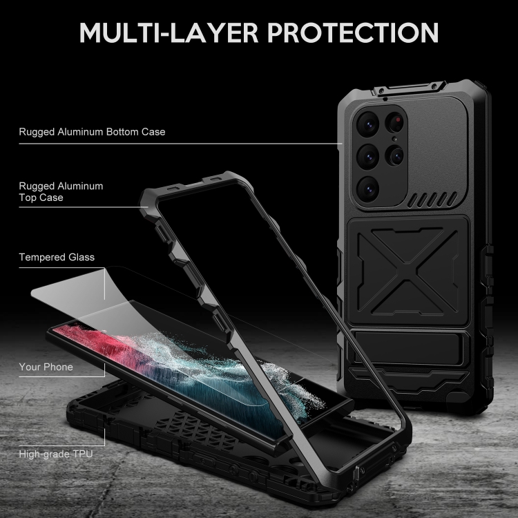 For Samsung Galaxy S24 Ultra 5G R-JUST Life Waterproof Dustproof Shockproof Phone Case(Black) For Samsung Galaxy S24 Ultra 5G R-JUST Life Waterproof Dustproof Shockproof Phone Case(Black)