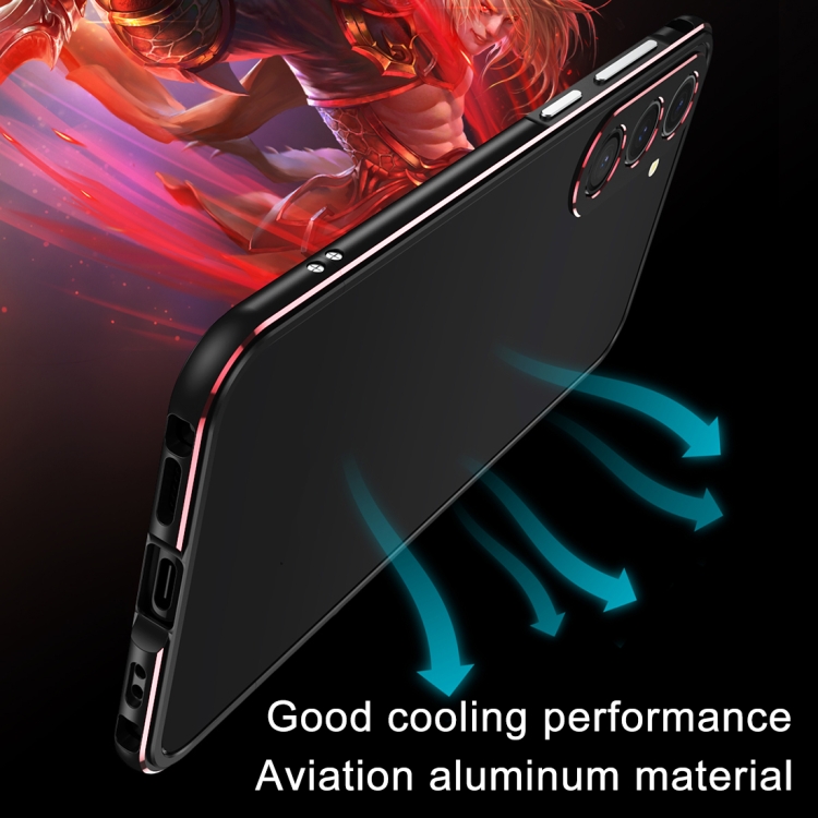 For Samsung Galaxy S23 FE 5G Aurora Series Lens Protector + Metal Frame Phone Case(Black Red) For Samsung Galaxy S23 FE 5G Aurora Series Lens Protector + Metal Frame Phone Case(Black Red)