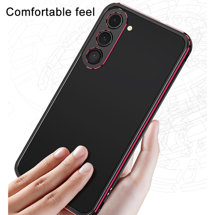 For Samsung Galaxy S23 FE 5G Aurora Series Lens Protector + Metal Frame Phone Case(Black Red) For Samsung Galaxy S23 FE 5G Aurora Series Lens Protector + Metal Frame Phone Case(Black Red)