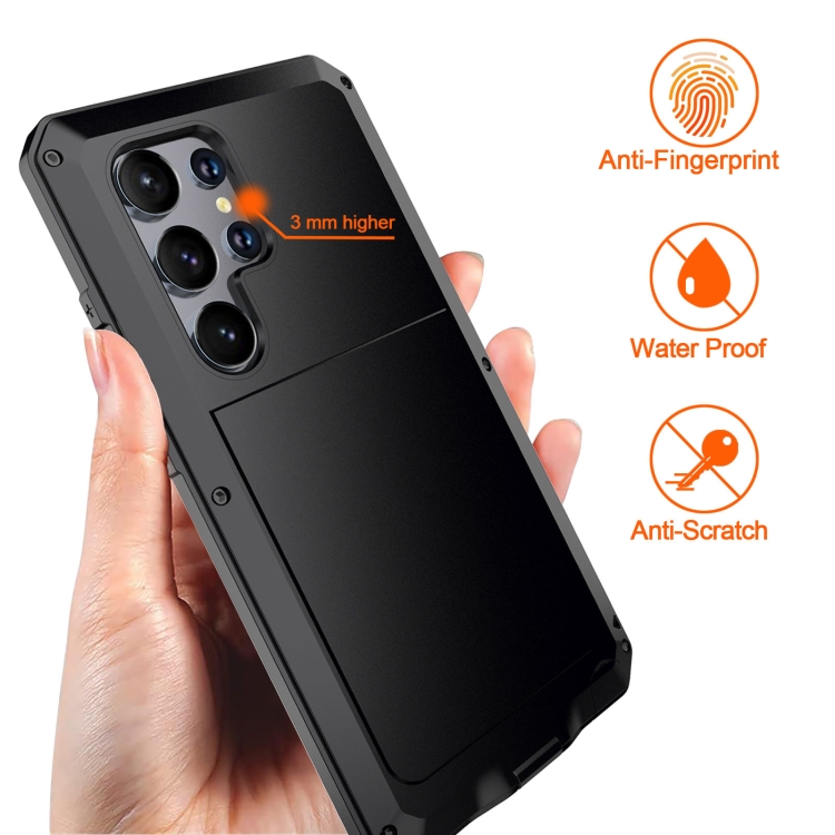 For Samsung Galaxy S24 Ultra 5G Shockproof Life Waterproof Silicone + Zinc Alloy Phone Case(Black) For Samsung Galaxy S24 Ultra 5G Shockproof Life Waterproof Silicone + Zinc Alloy Phone Case(Black)