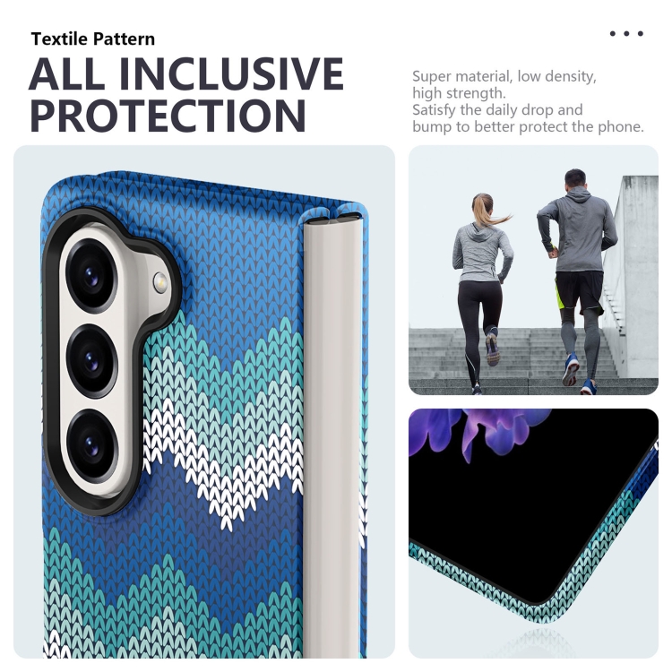 For Samsung Galaxy Z Fold5 Water Sticker PC Folding Phone Case(Sea Blue) For Samsung Galaxy Z Fold5 Water Sticker PC Folding Phone Case(Sea Blue)