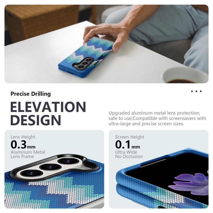 For Samsung Galaxy Z Fold5 Water Sticker PC Folding Phone Case(Sea Blue) For Samsung Galaxy Z Fold5 Water Sticker PC Folding Phone Case(Sea Blue)