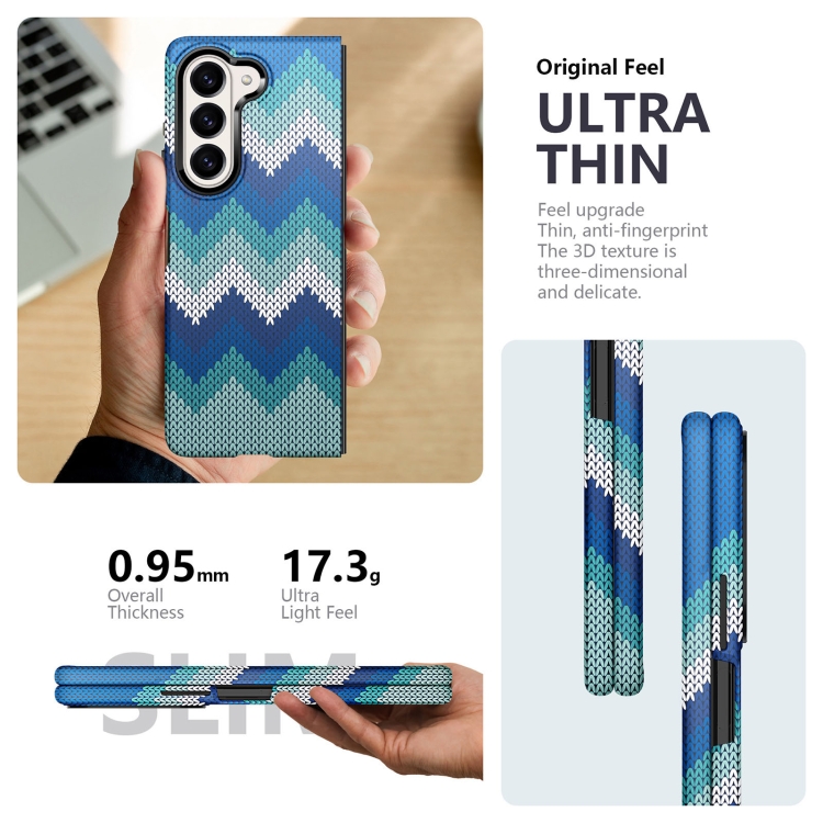 For Samsung Galaxy Z Fold5 Water Sticker PC Folding Phone Case(Sea Blue) For Samsung Galaxy Z Fold5 Water Sticker PC Folding Phone Case(Sea Blue)
