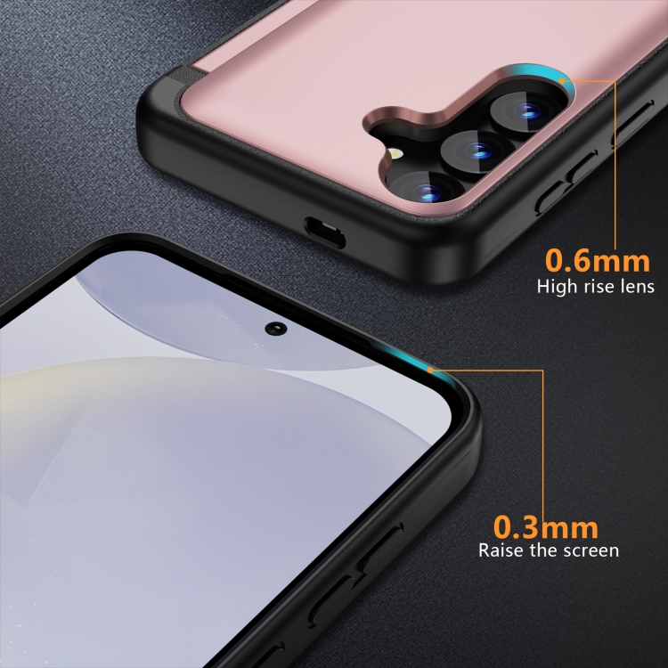 For Samsung Galaxy S23+ 5G 3 in 1 Flip Holder Phone Case(Pink)