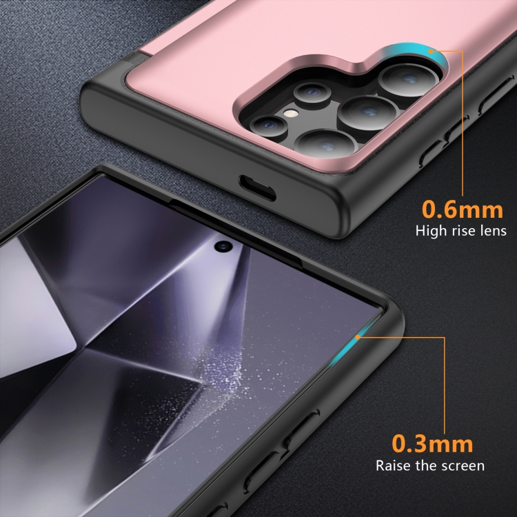 For Samsung Galaxy S23 Ultra 5G 3 in 1 Flip Holder Phone Case(Pink) For Samsung Galaxy S23 Ultra 5G 3 in 1 Flip Holder Phone Case(Pink)