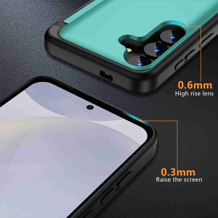 For Samsung Galaxy S22+ 5G 3 in 1 Flip Holder Phone Case(Cyan) For Samsung Galaxy S22+ 5G 3 in 1 Flip Holder Phone Case(Cyan)