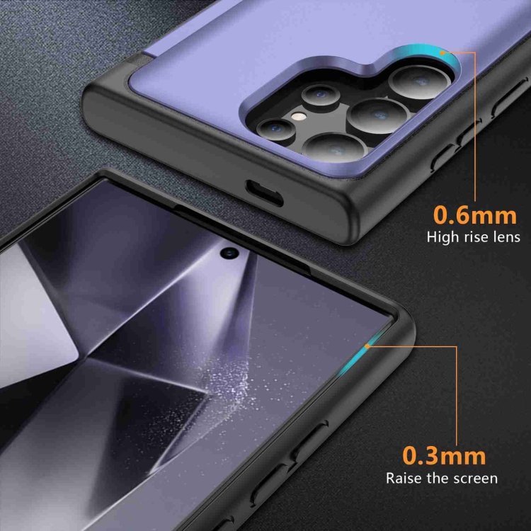 For Samsung Galaxy S22 Ultra 5G 3 in 1 Flip Holder Phone Case(Light Purple) For Samsung Galaxy S22 Ultra 5G 3 in 1 Flip Holder Phone Case(Light Purple)