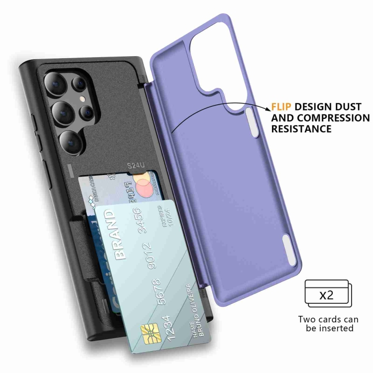 For Samsung Galaxy S22 Ultra 5G 3 in 1 Flip Holder Phone Case(Light Purple) For Samsung Galaxy S22 Ultra 5G 3 in 1 Flip Holder Phone Case(Light Purple)
