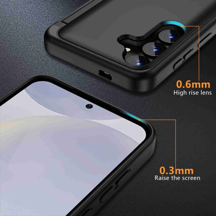 For Samsung Galaxy S23 FE 5G 3 in 1 Flip Holder Phone Case(Black) For Samsung Galaxy S23 FE 5G 3 in 1 Flip Holder Phone Case(Black)