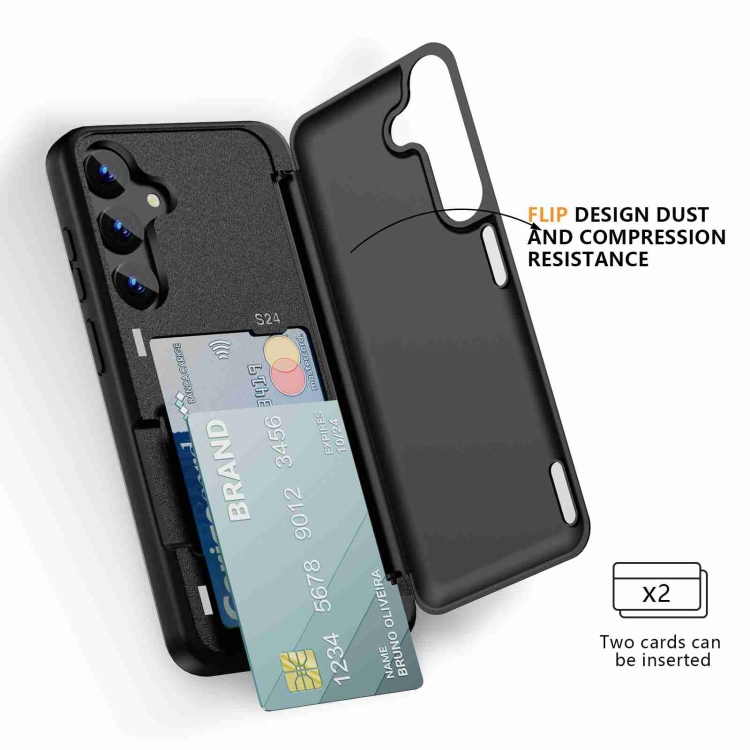 For Samsung Galaxy S23 FE 5G 3 in 1 Flip Holder Phone Case(Black) For Samsung Galaxy S23 FE 5G 3 in 1 Flip Holder Phone Case(Black)