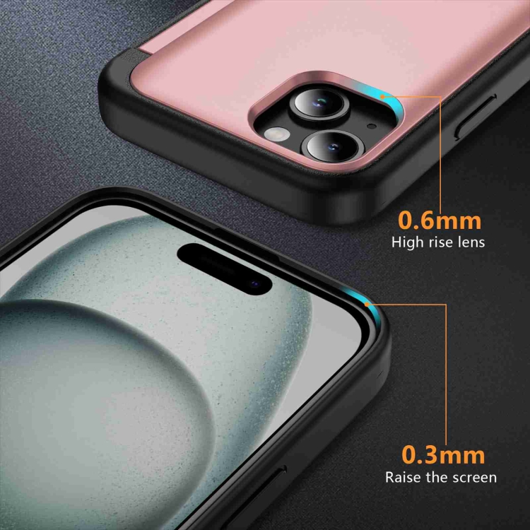 For iPhone 14 Plus 3 in 1 Flip Holder Phone Case(Pink) For iPhone 14 Plus 3 in 1 Flip Holder Phone Case(Pink)